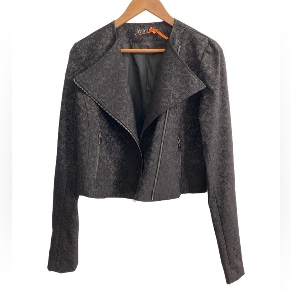 J’Amy Tarr black brocade moto jacket - Picture 4 of 6